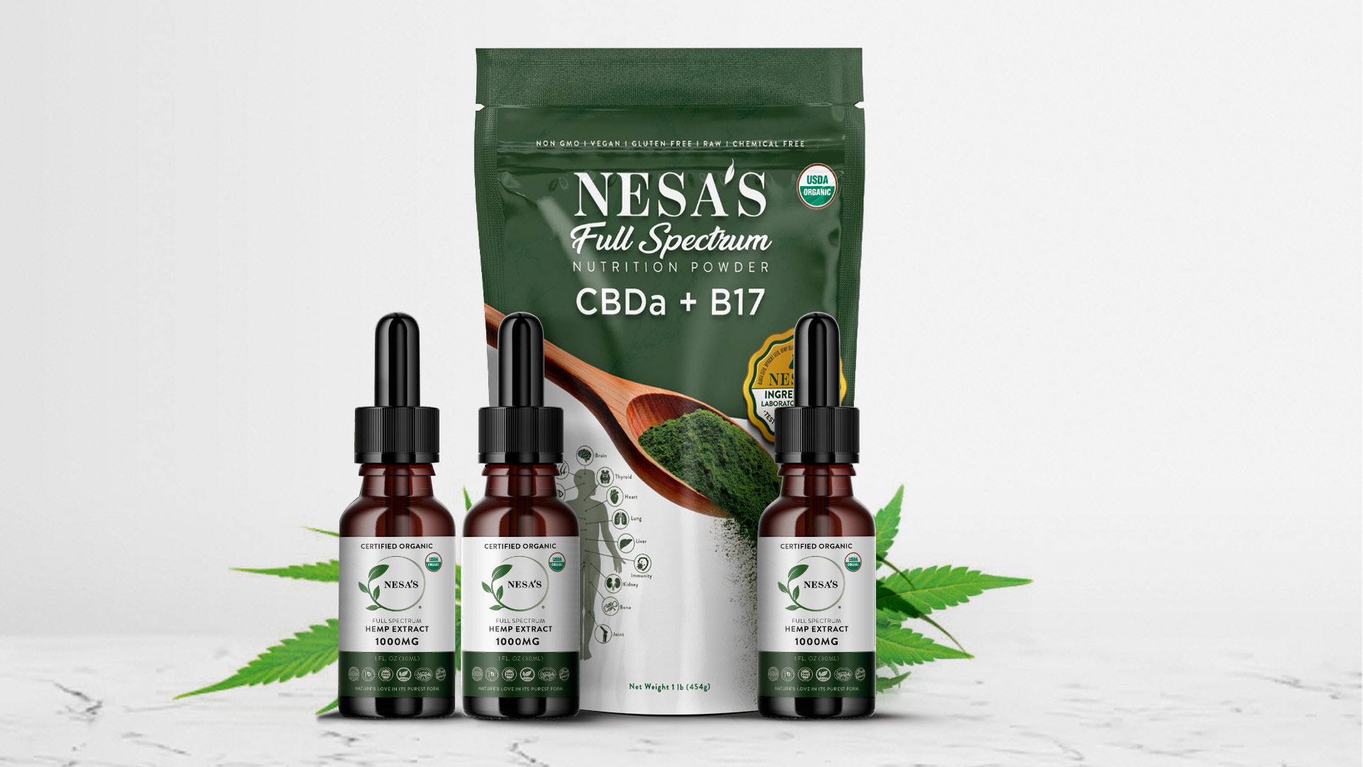 3x Nesa's Hemp Oil 1000MG + Free Nesa's Hemp Powder