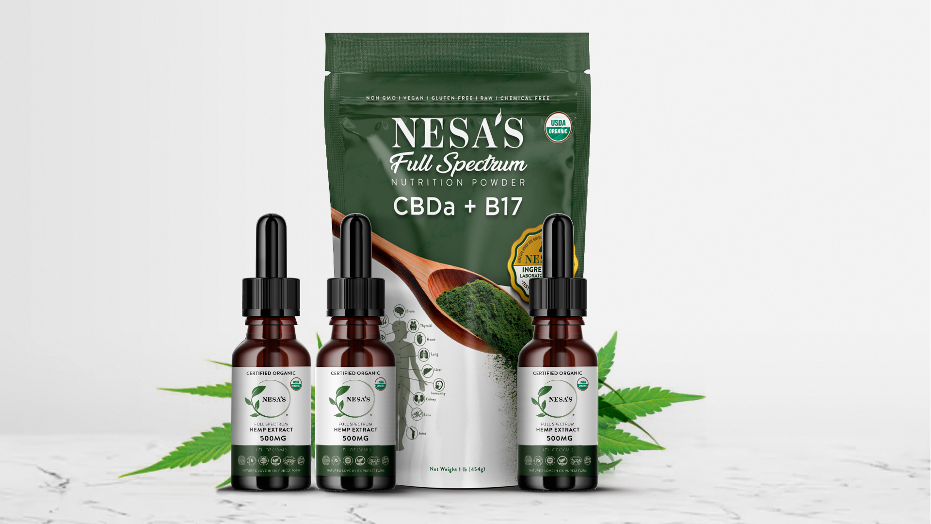 3x Nesa's Hemp Oil 500MG + Free Nesa's Hemp Powder